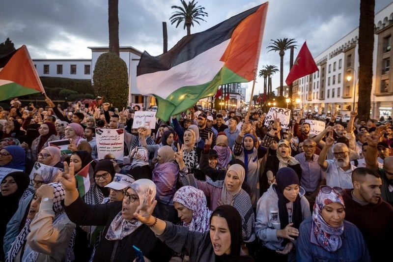 انتفاضة في طنجة المغربية دعماً لغزة وتنديداً بالعدوان الإسرائيلي وتضامناً مع المقاومة الفلسطينية