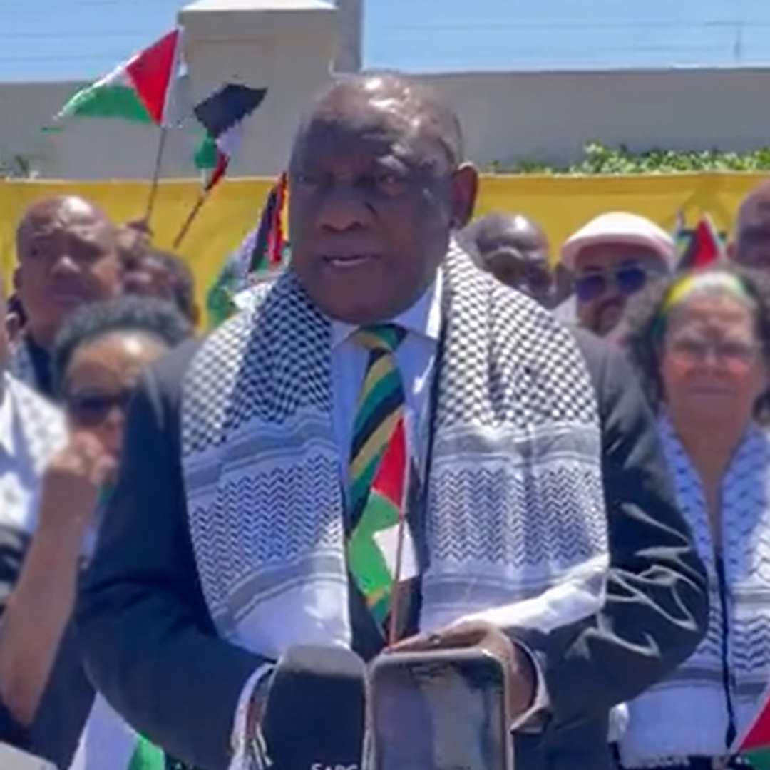 رئیس جمهور آفریقای جنوبی در یک گردهمایی تاریخی، همبستگی کامل خود را با فلسطین اعلام کرد